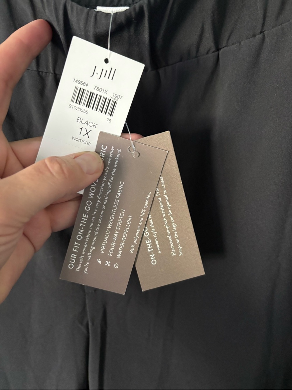 J.Jill Fit On-The-Go Black Pull On Ankle Pants 1X NWT Travel - Picture 9 of 14